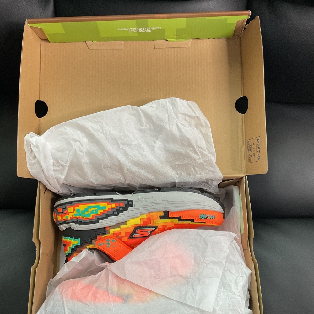 Skechers Kids' Mega-Craft 4K Sneakers Orange Black Size 2.5 Youth - Picture 10 of 10